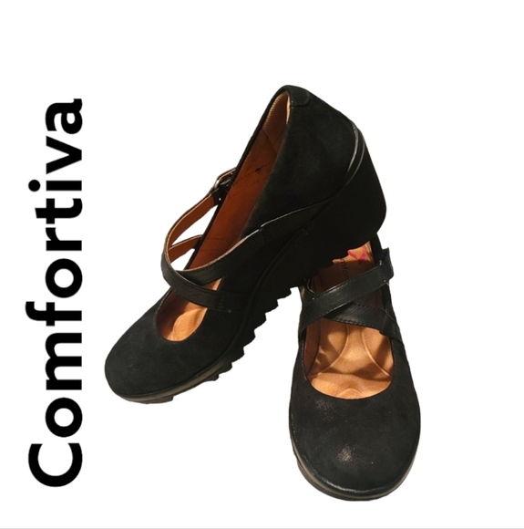 Comfortiva | Black Suede Alice Suede Mary Jane Size 8 - Picture 1 of 9